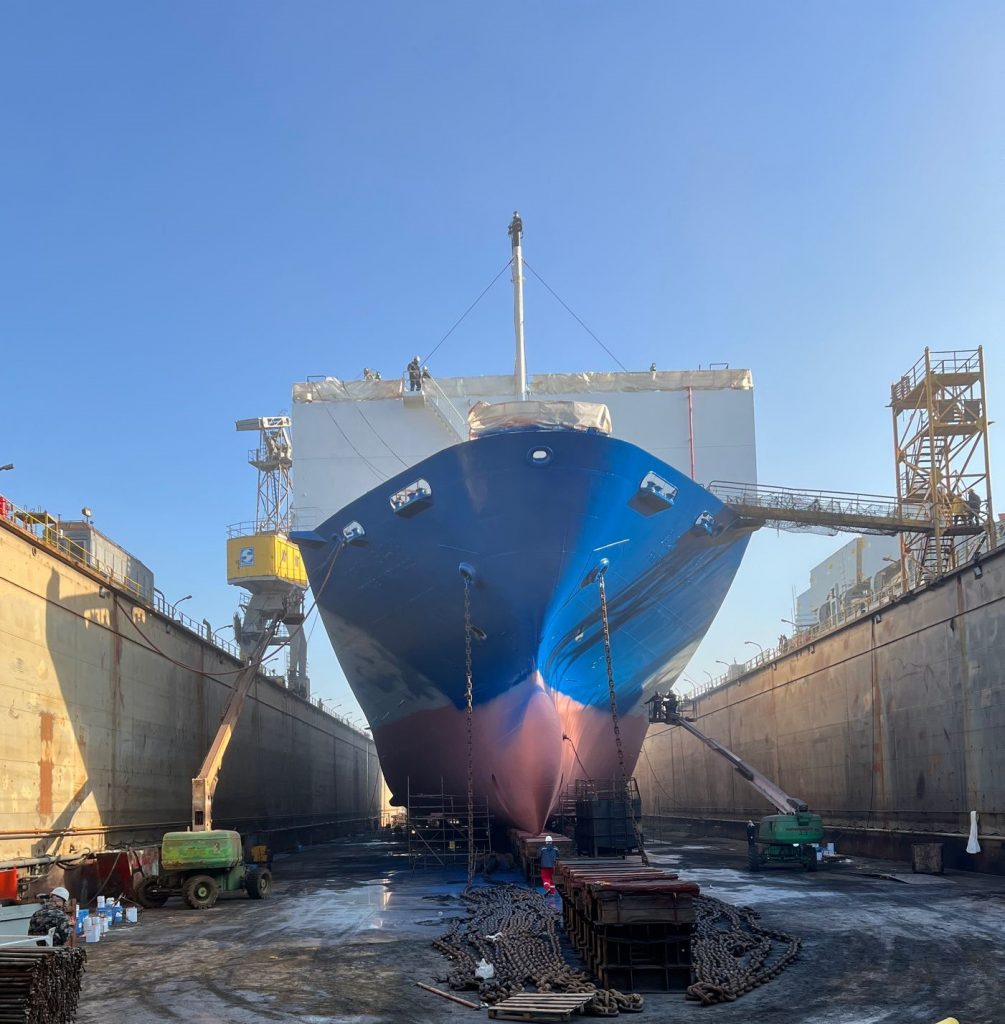 ship in dry dock