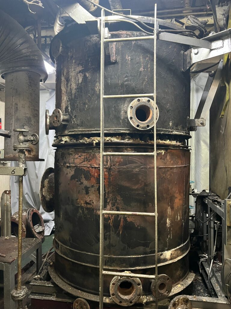 damaged boiler