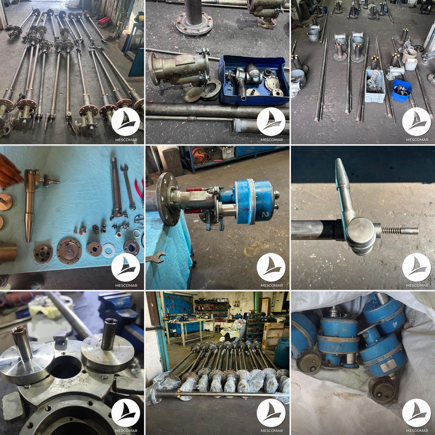 Mescomar tank cleaning machine overhaul (Scanjet / Butterworth-type) – shafts, nozzle heads, drive units and spare parts
